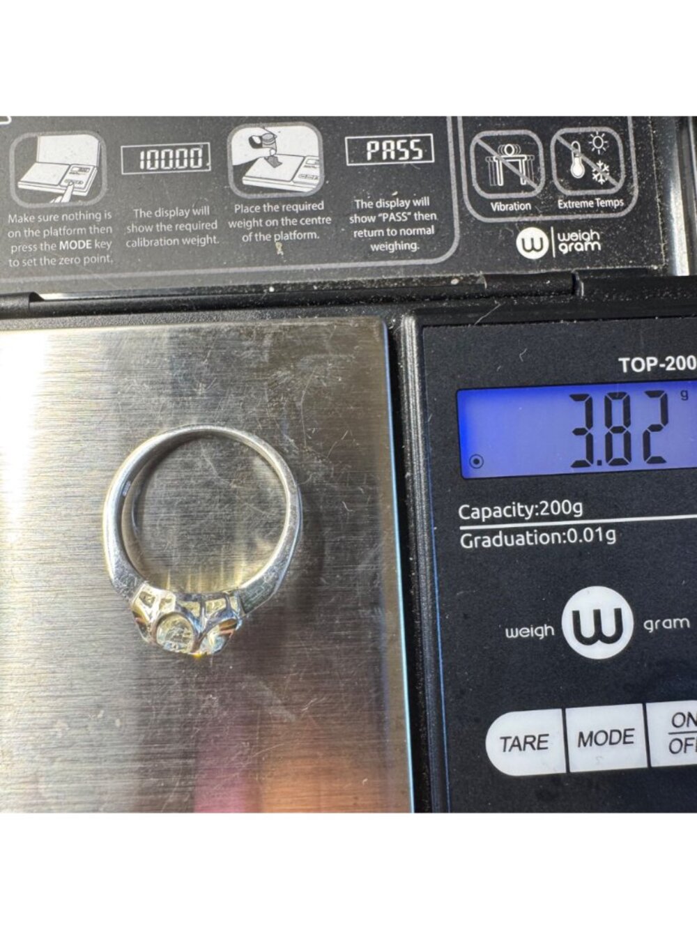 VTG Sterling Silver 925 Cubic Zirconia Flower Design Statement Ring Size 9 - Picture 11 of 12